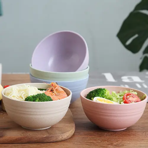 Plastic Double Bowls for Kids, BPA Free Toddler Children Adults Cereal Soup  Snack Salad Pasta Bowl Microwave Dishwasher Safe Unbreakable Ecofriendly