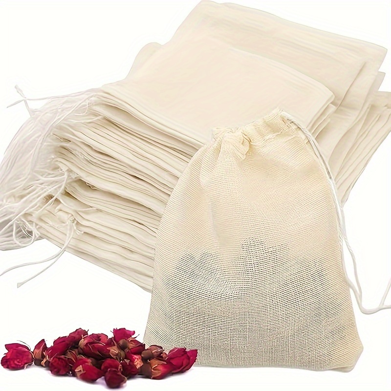 400 bolsas de té desechables para té de hojas sueltas, bolsas de filtro de  té biodegradables con cordón, bolsas de té vacías de fibra de maíz para té