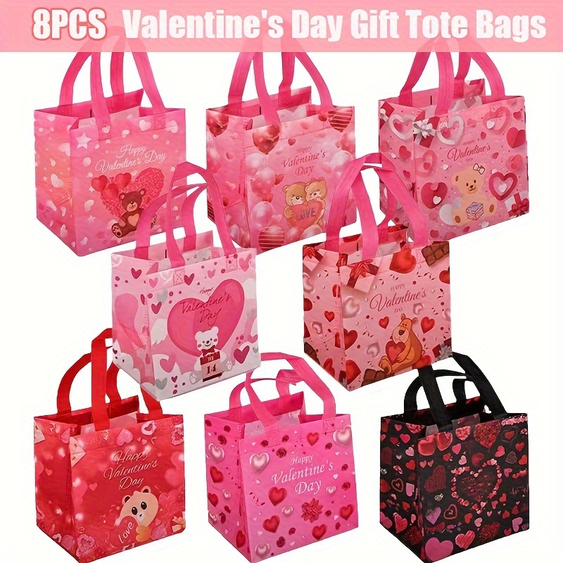 4 bolsas de regalo para el día de San Valentín, bolsas de regalo con  tarjetas para ella, para el día de San Valentín, bolsa de regalo de boda  para