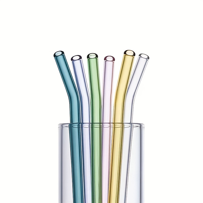 1Pcs Pyrex Glass Straw Colored Straw High Borosilicate Glass Straw, Clear