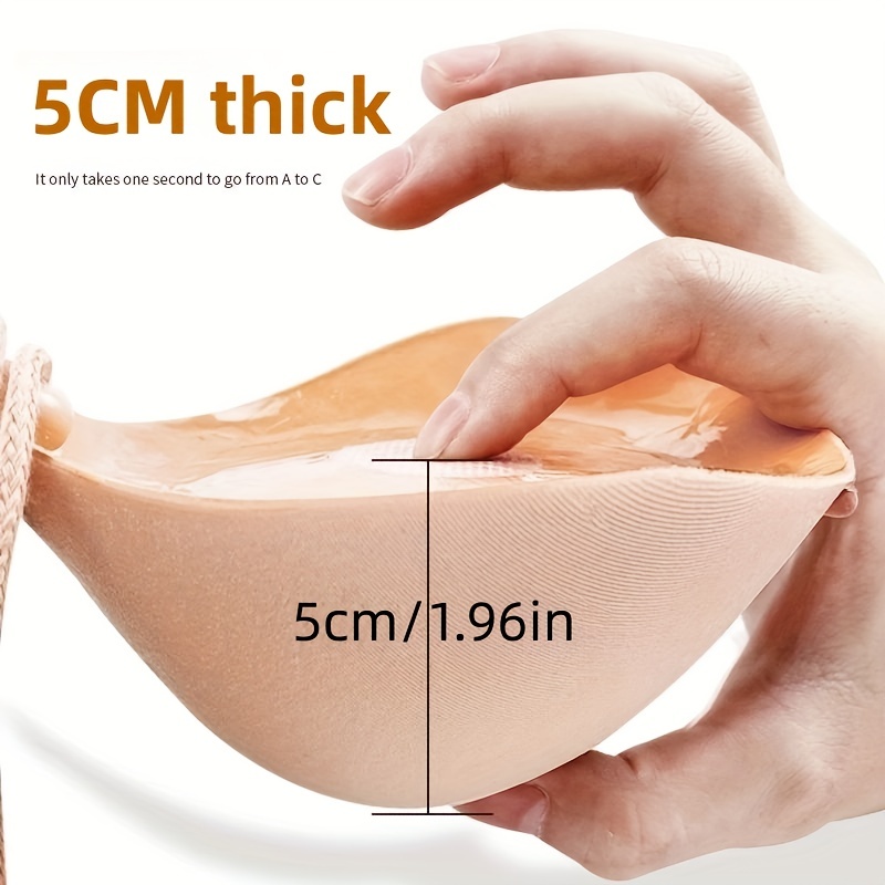1pc 5cm Thick Silicone Bra Inserts Pad To Enhance Bust For Small Chest
