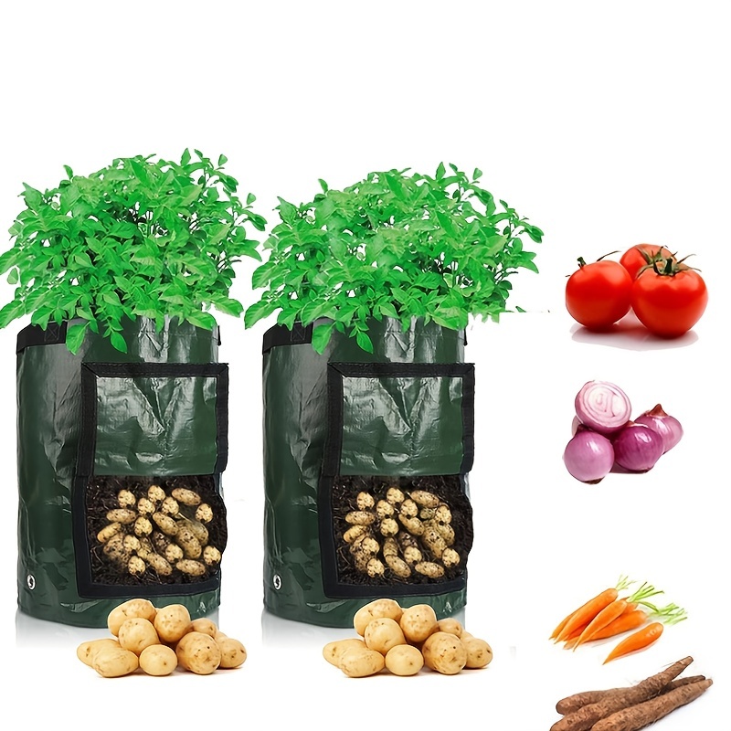 Potato Grow Bags Pe Planting Growing Bag With Flap And - Temu