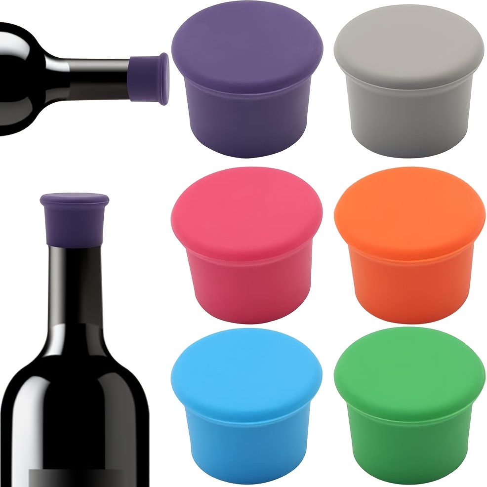 Tapón de corcho para botella de vino con parte superior de plástico,  cápsulas termorretráctiles de PVC en forma de T, tapas de corcho, tapones  de