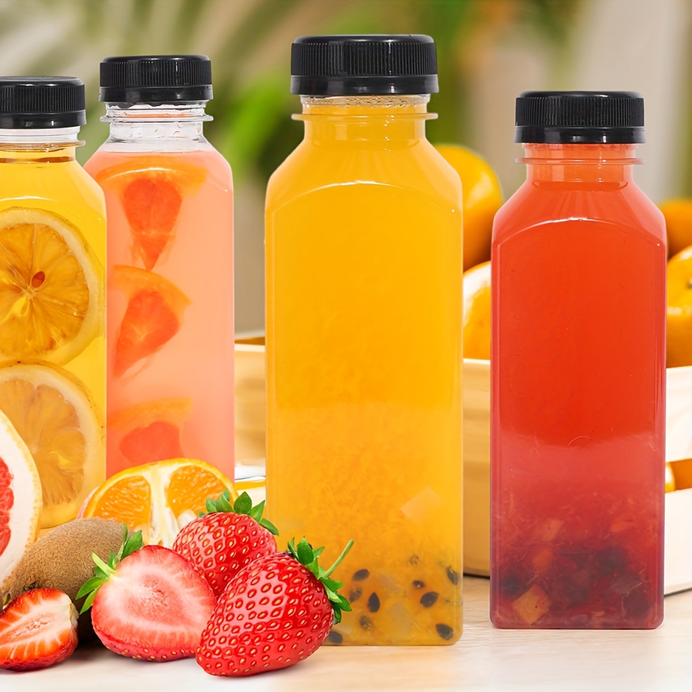 Kit de botellas de jugo – El paquete de chupitos de jugo incluye frascos de  vidrio transparente de 2 onzas, tapas a prueba de fugas, embudo, recetas