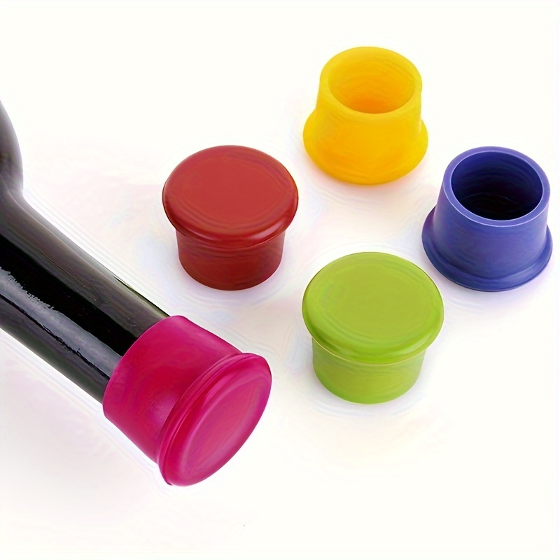 Reusable Silicone Bottle , Sealed Beer , Kitchen Vinegar Soy Sauce Bottles,  Soda Cola Wine Storage , Reusable Colored Wine Stoppers For Wi - Temu