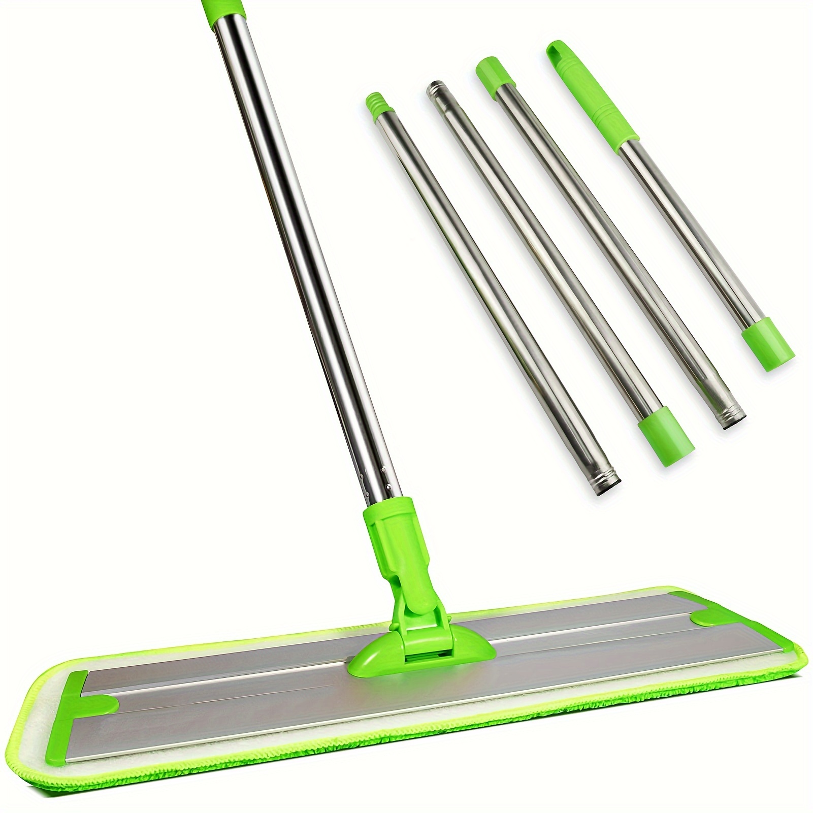  MR.SIGA Professional Microfiber Mop for Hardwood, Laminate,  Tile Floor Cleaning, Stainless Steel Handle - 3 Reusable Flat Mop Pads and  1 Dirt Removal Scrubber Included : Health & Household