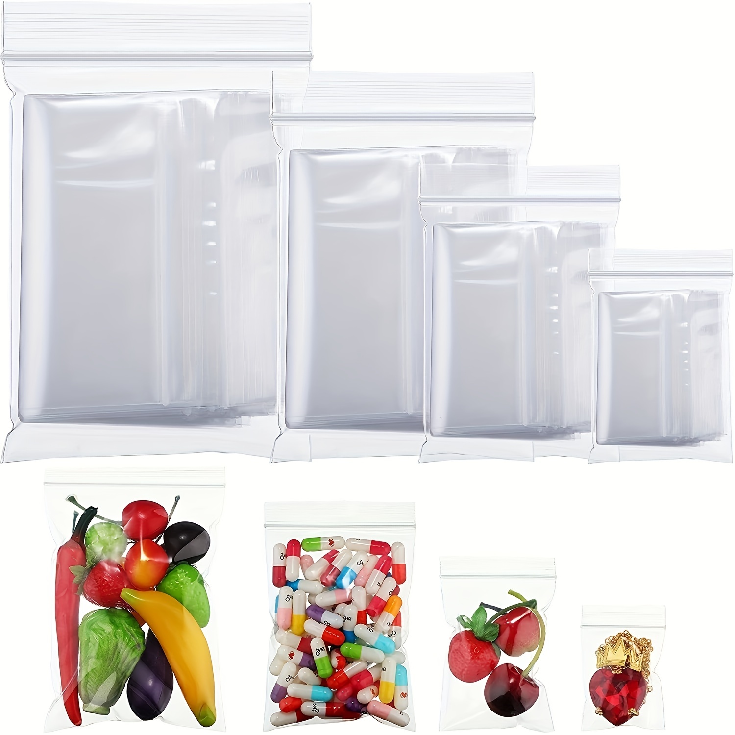 4 Mil Clear Zip Lock Reclosable Bag ZipLock Zipper Packing Heavy Duty  Plastic (100, 2.75x4 (7x10cm))