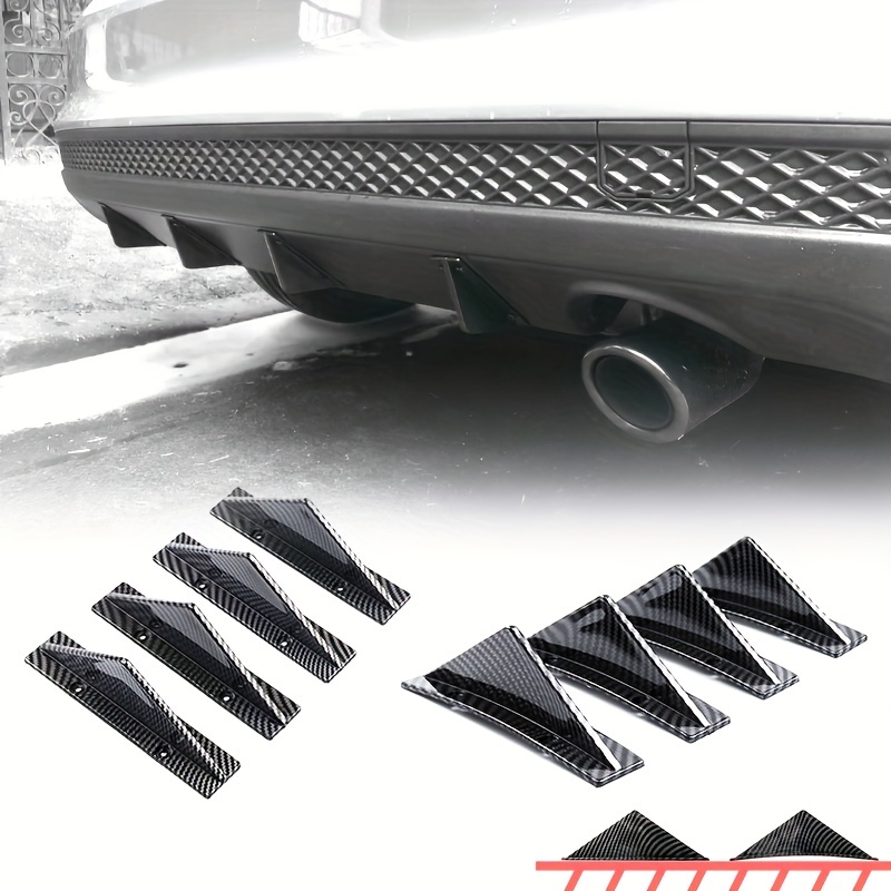 4pcs Car Rear Lower Bumper Wing Lip Diffuser, Anti-Crash Accessories  Spoiler Shark Fin Protector, Rear Bumper Splitter Lip Wing with Screw,  Universal