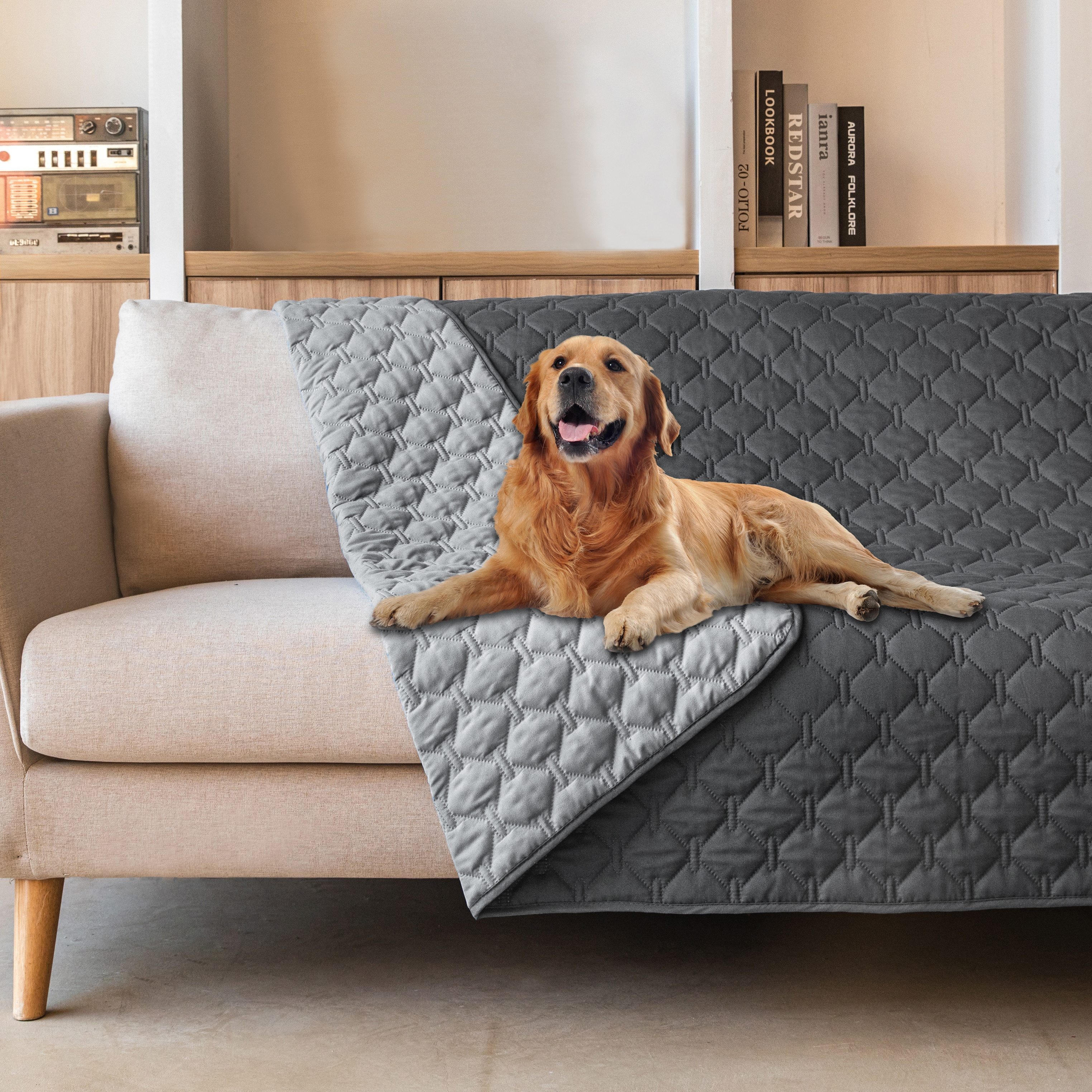 Kritter Planet - Manta impermeable ya prueba de orina para perros grandes;  manta suave, reversible ya prueba de líquidos para proteger el sofá y los
