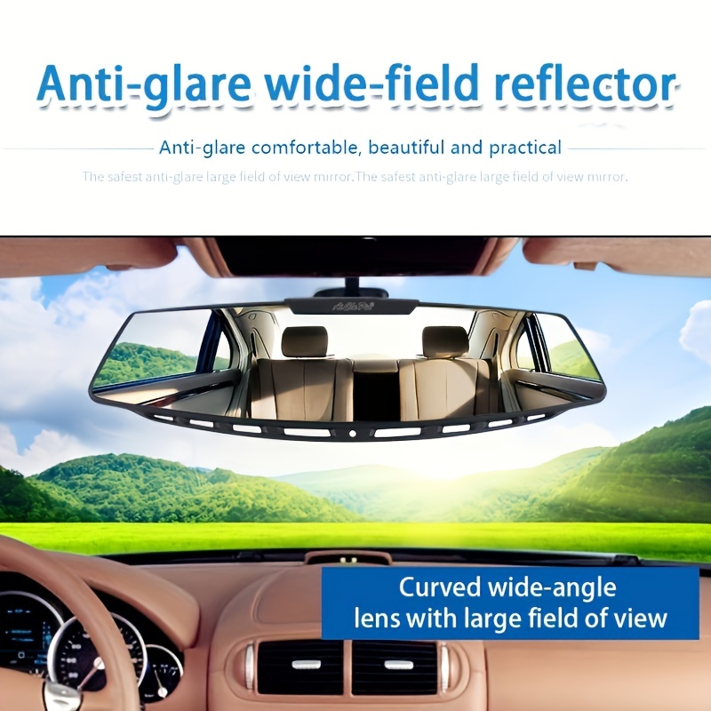 Espejos retrovisores de automóvil espejo retrovisor panorámico con clip  interior para automóvil amplio rango de visión 12 pulgadas de alta