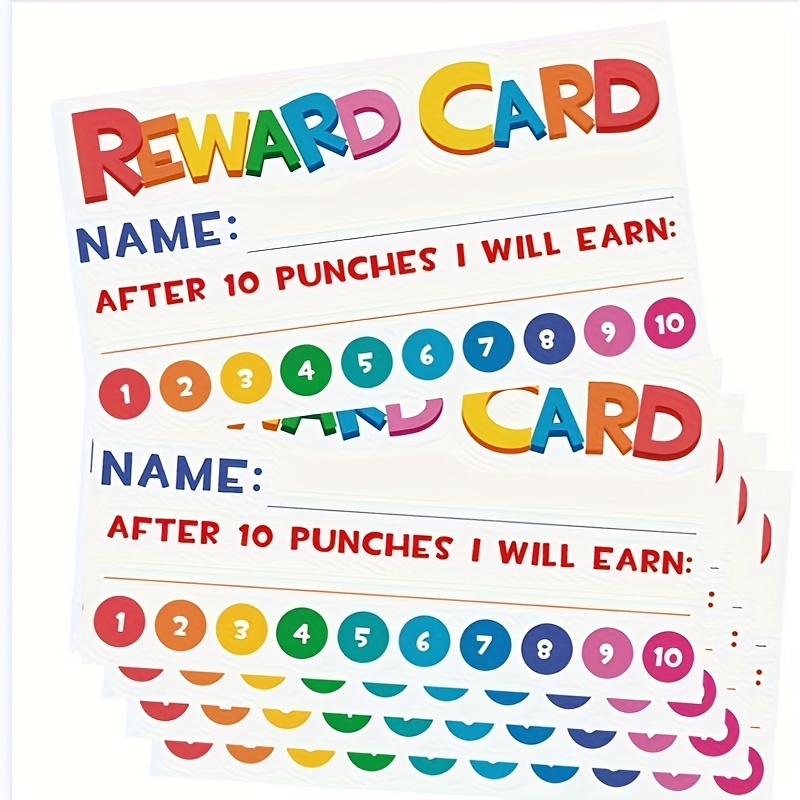 1/11pcs, Punch Cards With Hole Punch, My Reward Cards For Classroom Student  Home Behavior Incentive, For Business Loyalty Card, For Motivational Cute