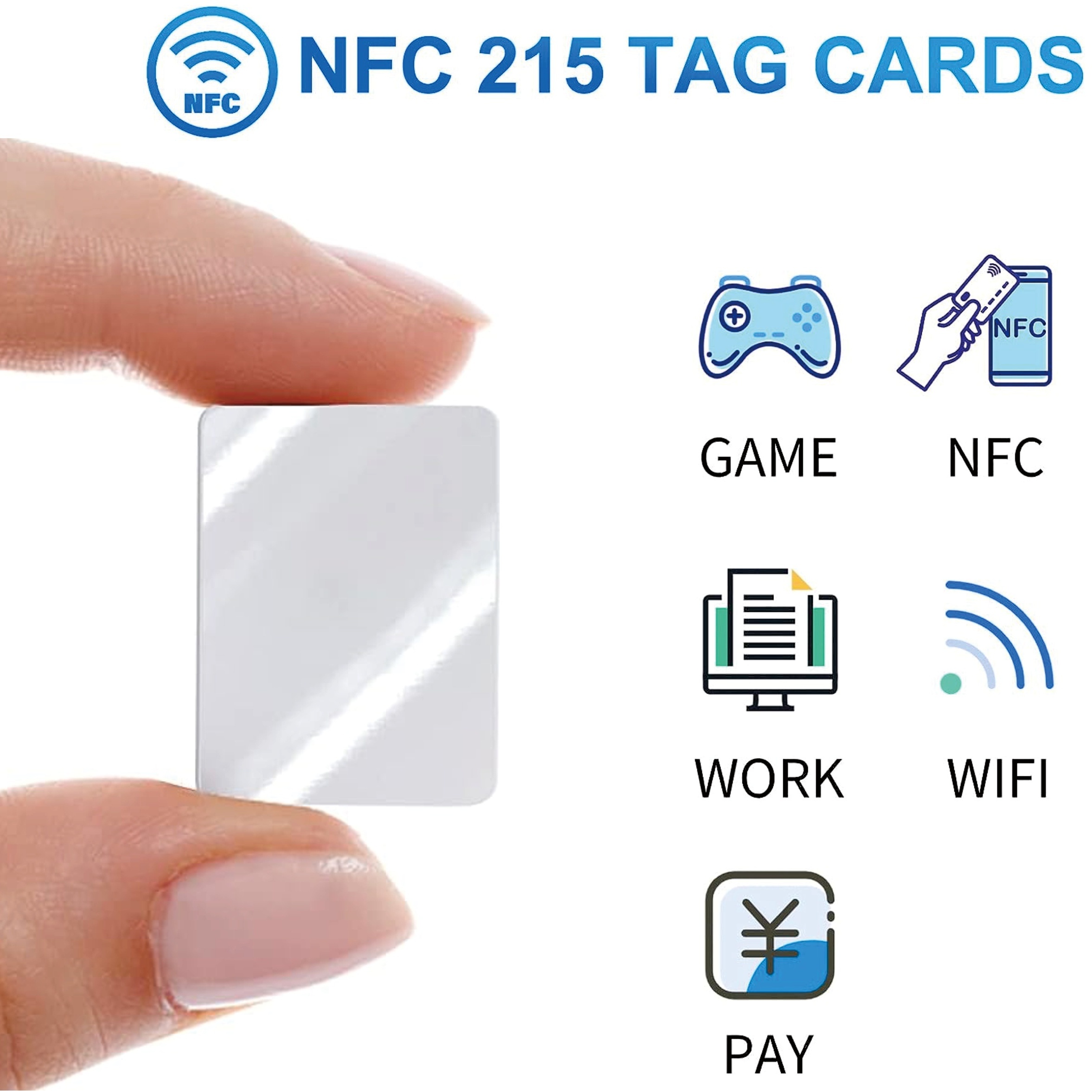 50 etiquetas NFC, tarjetas NFC NTAG215 en blanco, etiquetas NFC en blanco,  monedas de chip NFC blancas, etiquetas imprimibles, tarjetas redondas de
