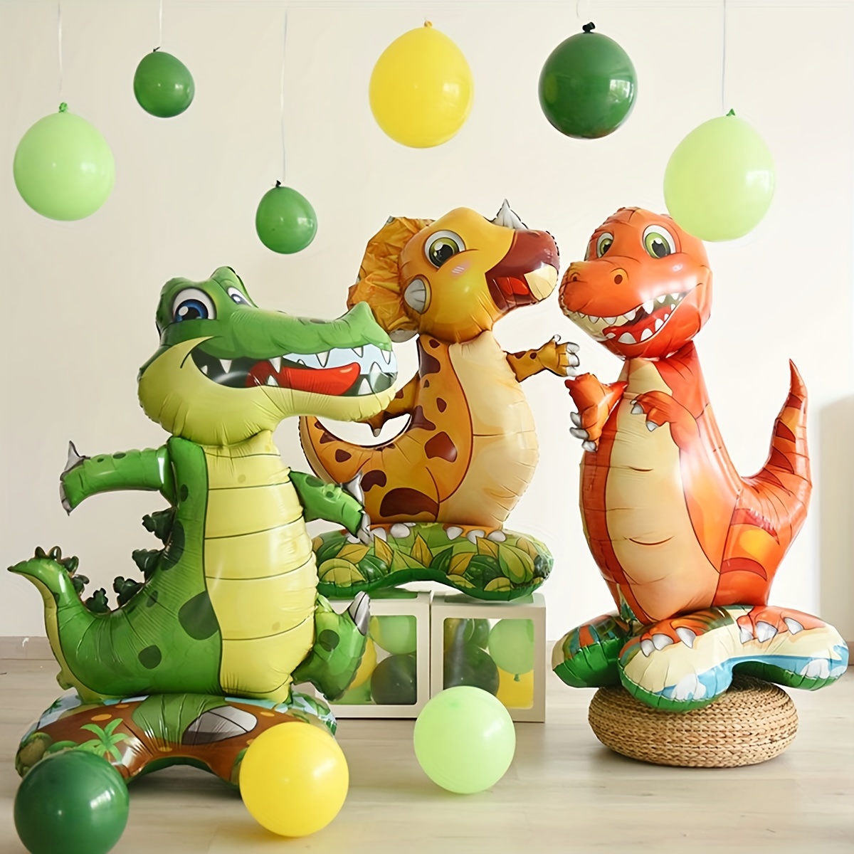  Decoraciones de fiesta de dinosaurios, juego de decoración de  fiesta de dinosaurios para niños, tema de la selva, telón de fondo del  mundo jurásico, T Rex, regalo de cumpleaños, globos de