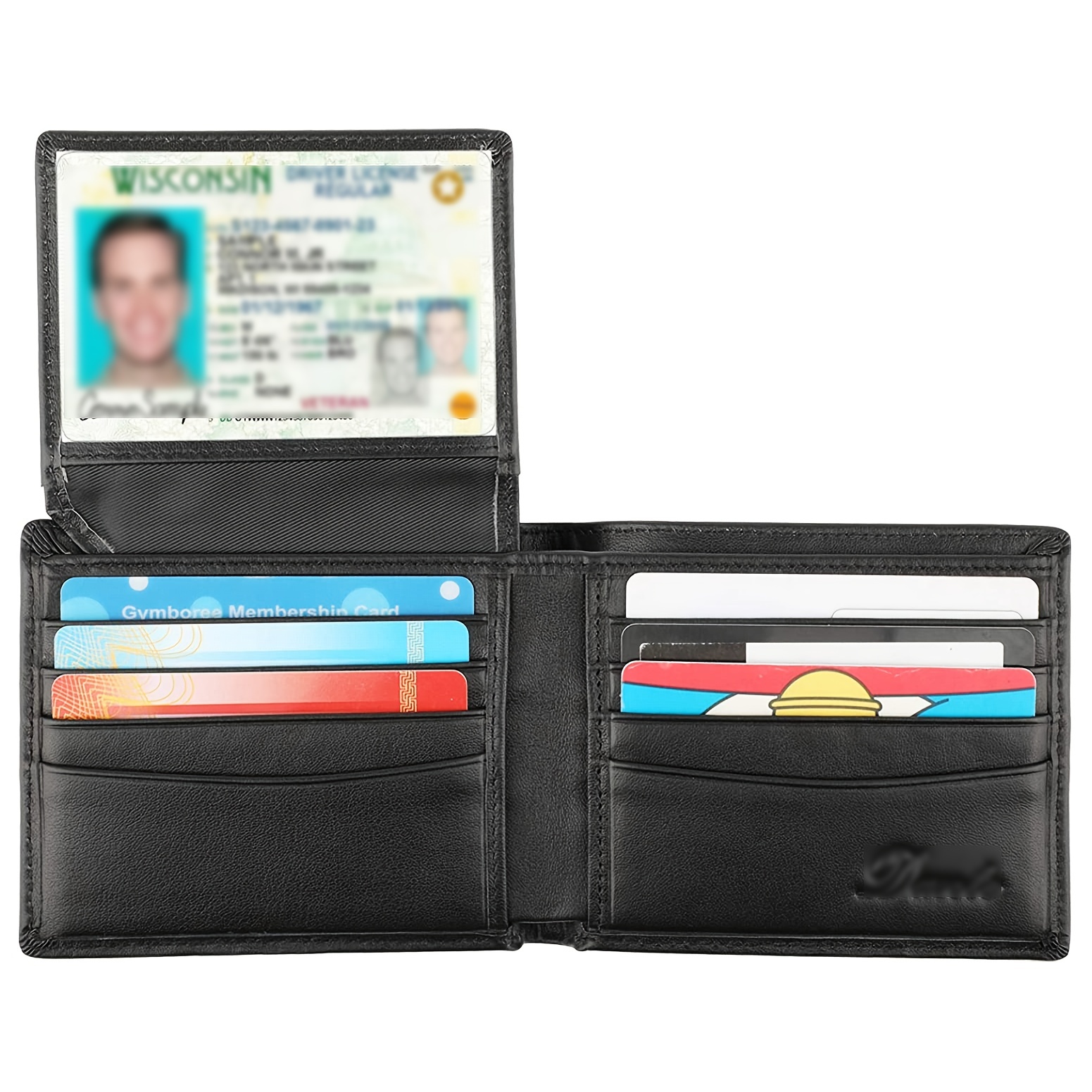 Real Leather Slim Wallets For Men Trifold Mens Wallet W/ ID Window RFID  Blocking