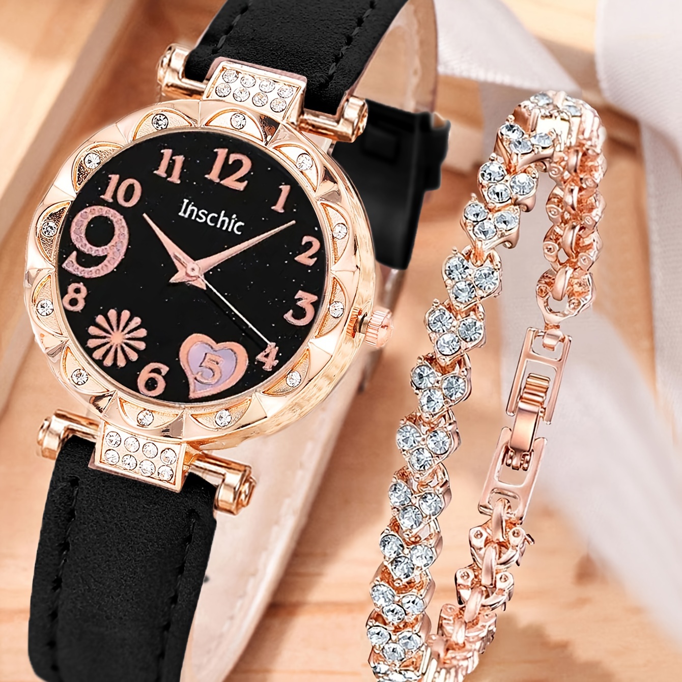 Black wrist watch for ladies hot sale