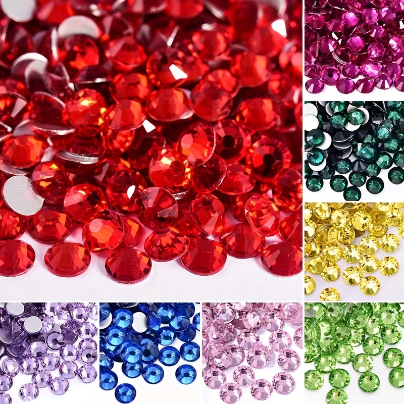  4000Pcs Resin Rhinestones3MM Rose Red AB Round Flatback  Jelly Rhinestones For Crafts DIY Crystal Gems Shiny Diamond For Nails  Design Rhinestones Bulk Tumblers Face Makeup Clothes Shoes
