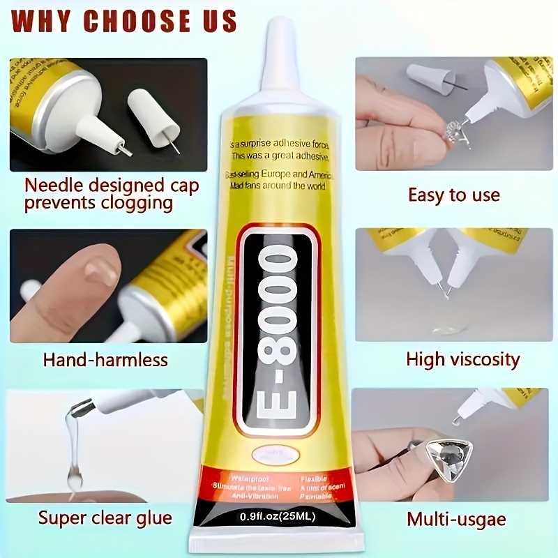 1PC E6000 Glue 15ml Crystal DIY Strong Hotfix Adhesive for Jewelry
