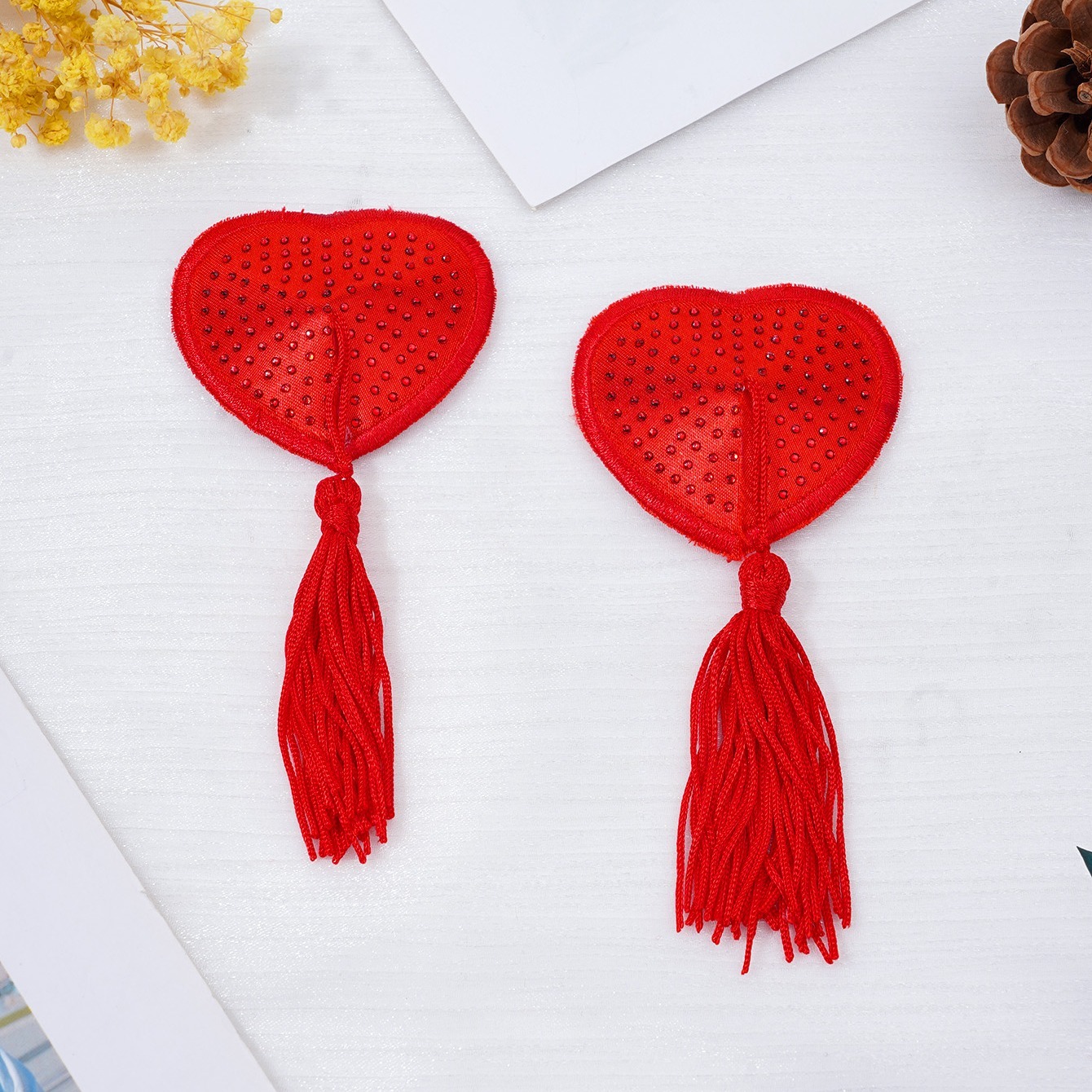 Women's Heart Nipple Pasties Adhesive Nipple Cover Reusable Pasties Bra  With Tassel Women Lingerie 2022 Sexy Self-adhesive Pasties Rhinestone  Nipple C