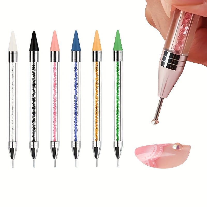  Rhinestone Pick Up Wax Pen Cylindrical Shape DIY Nail Art Long  Lasting 12pcs Nail Dotting Wax Pen For Nail Salons (Yellow) : Beauty &  Personal Care