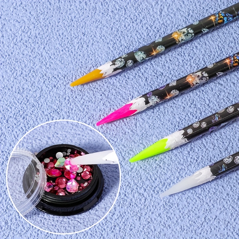 Wax Pencil for Diamond Painting Set, 22 PCS Pickup Tools,16 Wax Pens, 6  Sorting Trays, Rhinestone Applicator Dotting Pen for Picking Up Gems Pearls