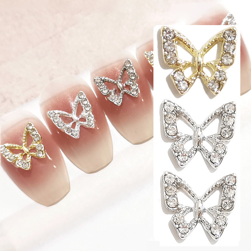 3d Butterfly Nail Charms Nails Butterflies Rhinestones Big Nail