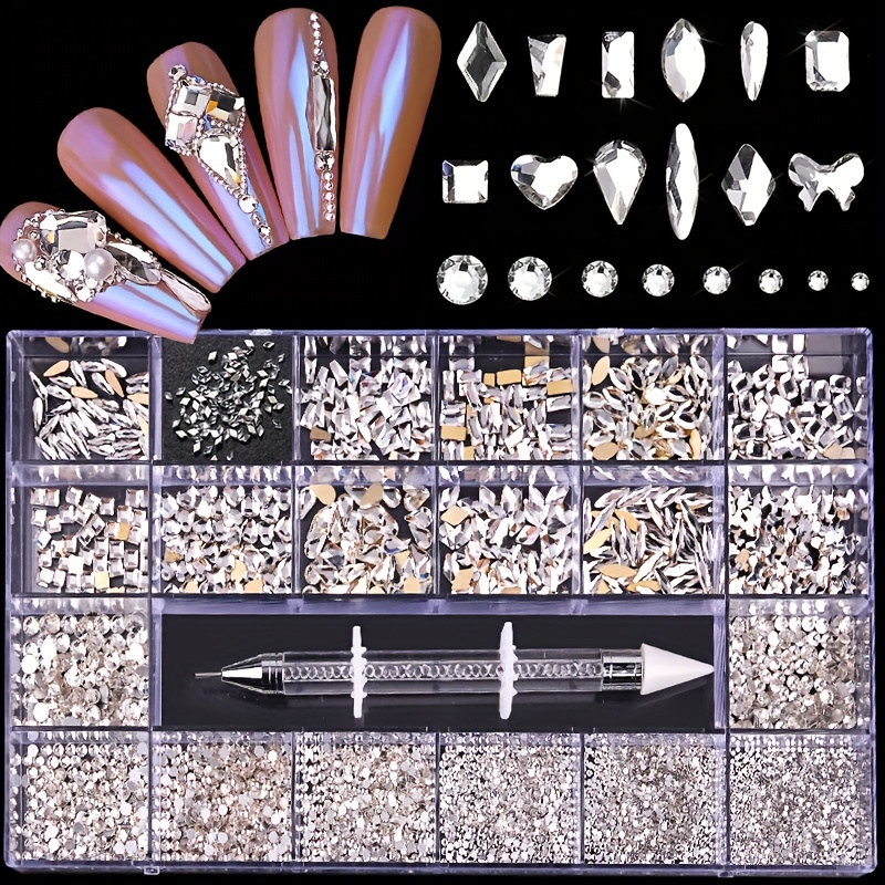 20pcs 5mm Small Size Butterfly Nail Jewelry Pointed Bottom Diamond Mini  Fingertip Rhinestone Glue Accessories Crystal Stone