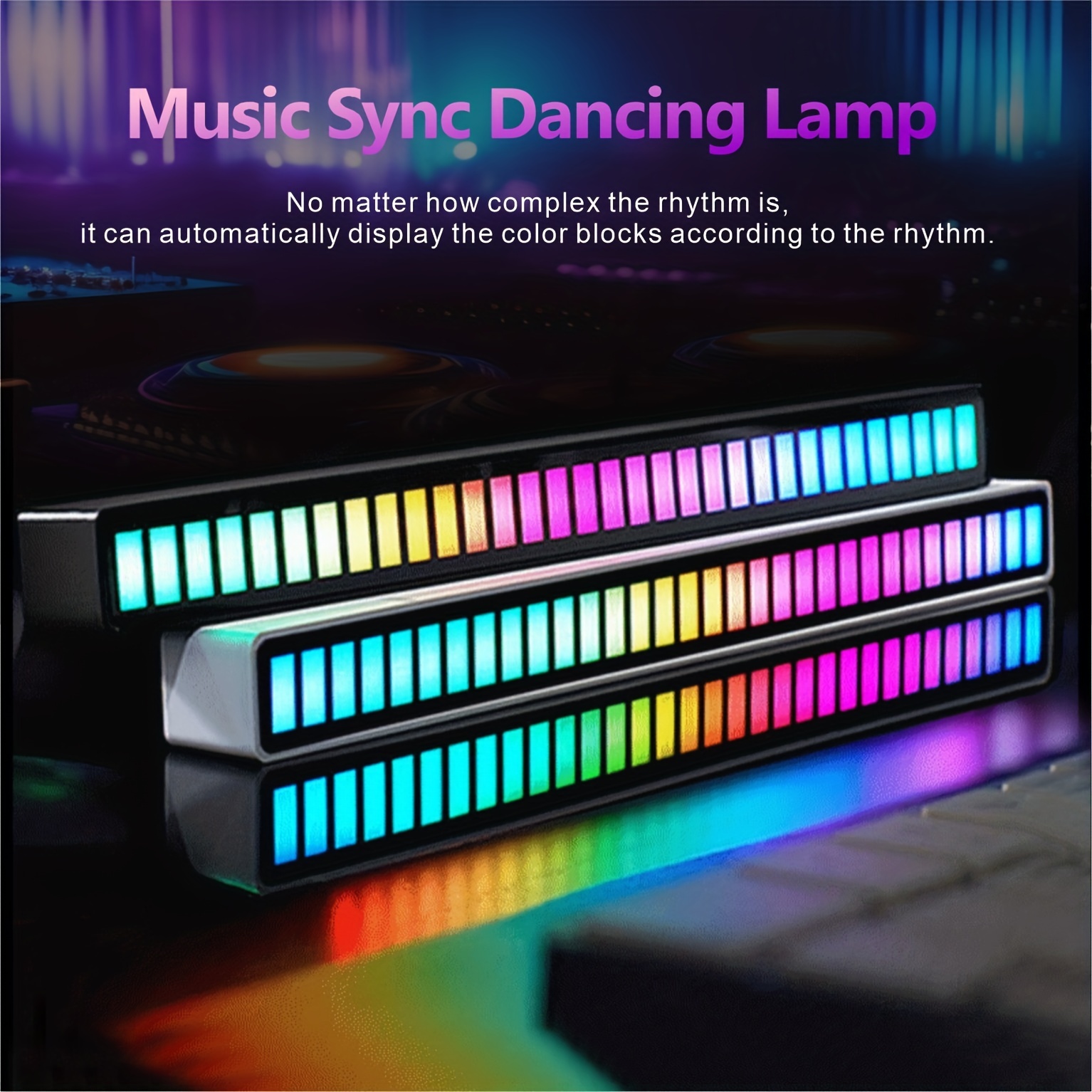 Barre de lumière RGB à 32 LED colorée, niveau musical, lumière de nuit pour  atmosphère intérieure - AliExpress