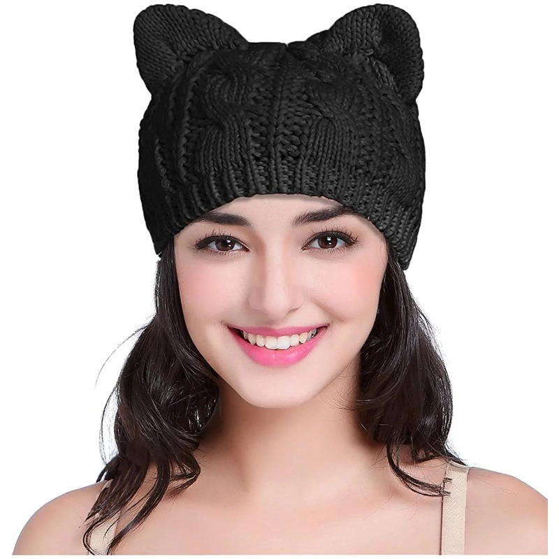 1pc Kids Plush Hat With Cat Ears, Warm And Windproof Cap, Cartoon