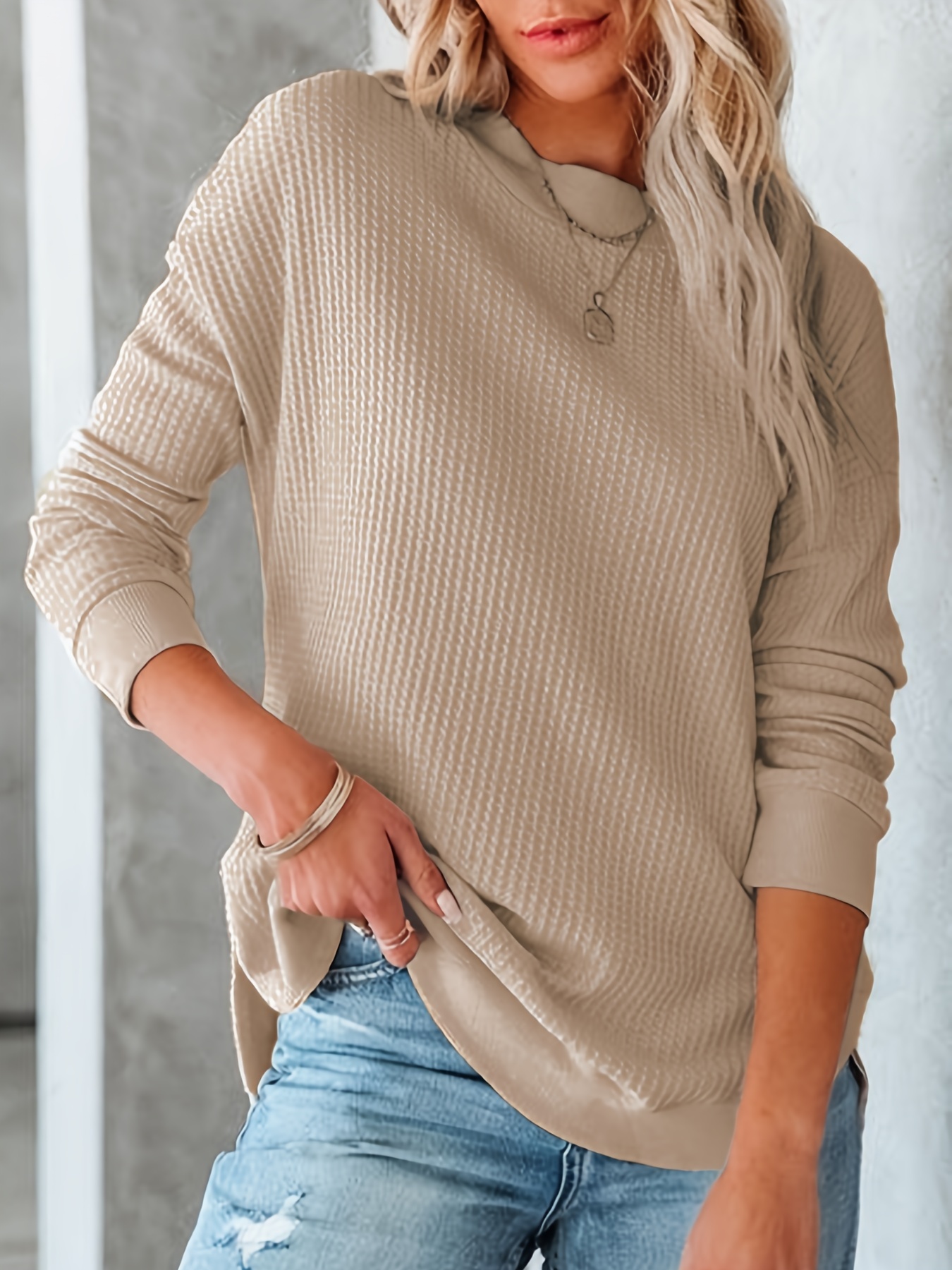 Women's Sweater Waffle knit Button Shirt Jacket Women's - Temu