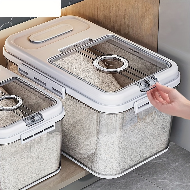 Rice Bucket Ice Barrelportable Transparent Cereal Storage - Temu