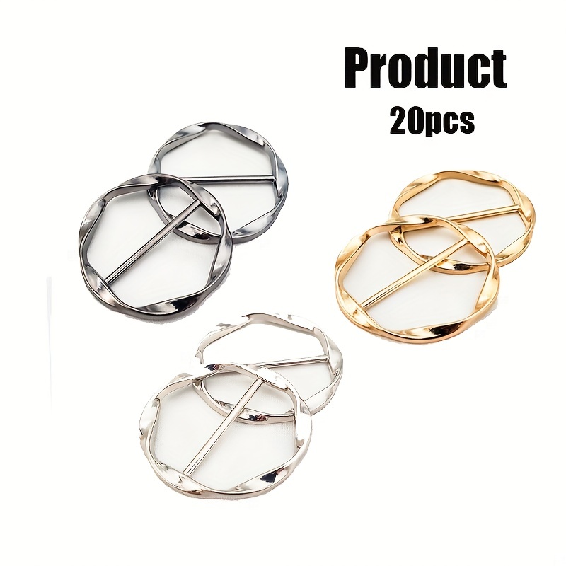 5PCS Silk Scarf Ring Clip T-shirt Tie Clips for Women Fashion Metal Round  Circle Clip Buckle Clothing Ring Wrap Holder with 1 Storage Bag