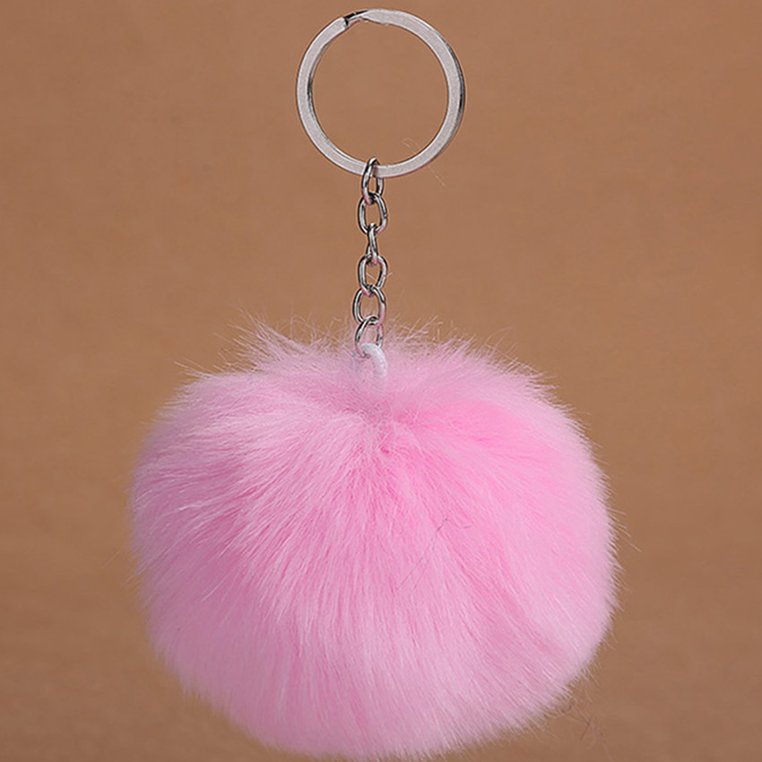 Pom Pom Keychain Cute Plush Ball Keychain Simulation Fruit Grape Keyring  Fluffy Bag Handbags Plush Pendant for Women Girls