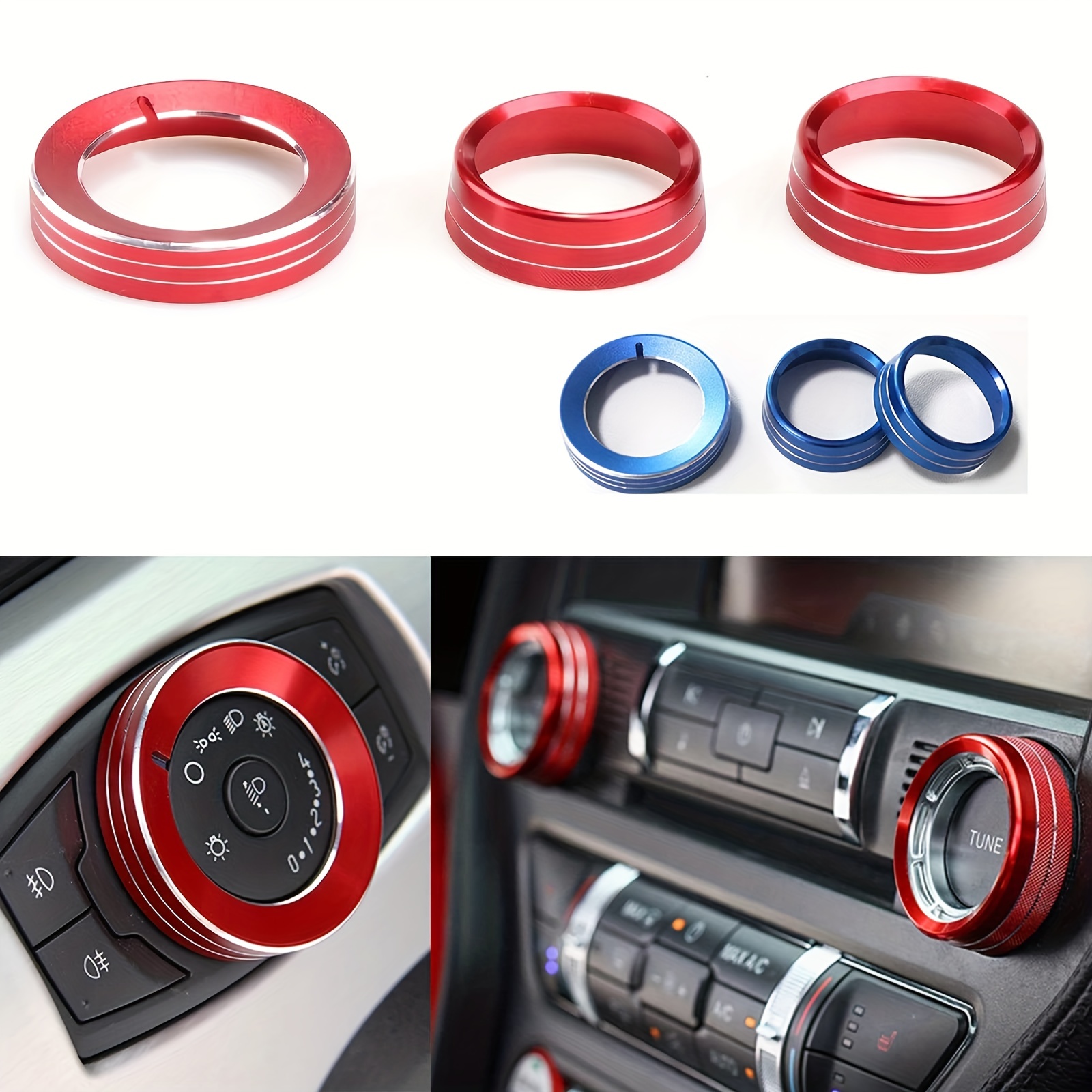 Auto Aluminium Lenkrad Dekoration Ring für Audi (rot)