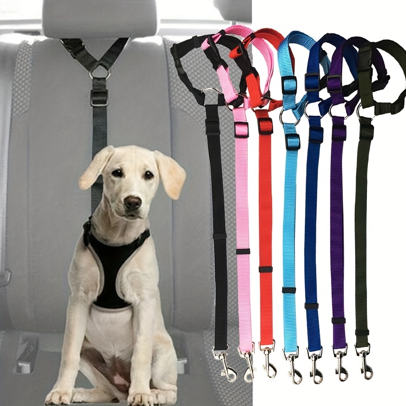 Comprar Cinturón de seguridad de coche ajustable para mascotas, cinturón de  seguridad de nailon ajustable para cachorros y perros, arnés para perros,  correa de plomo para vehículos