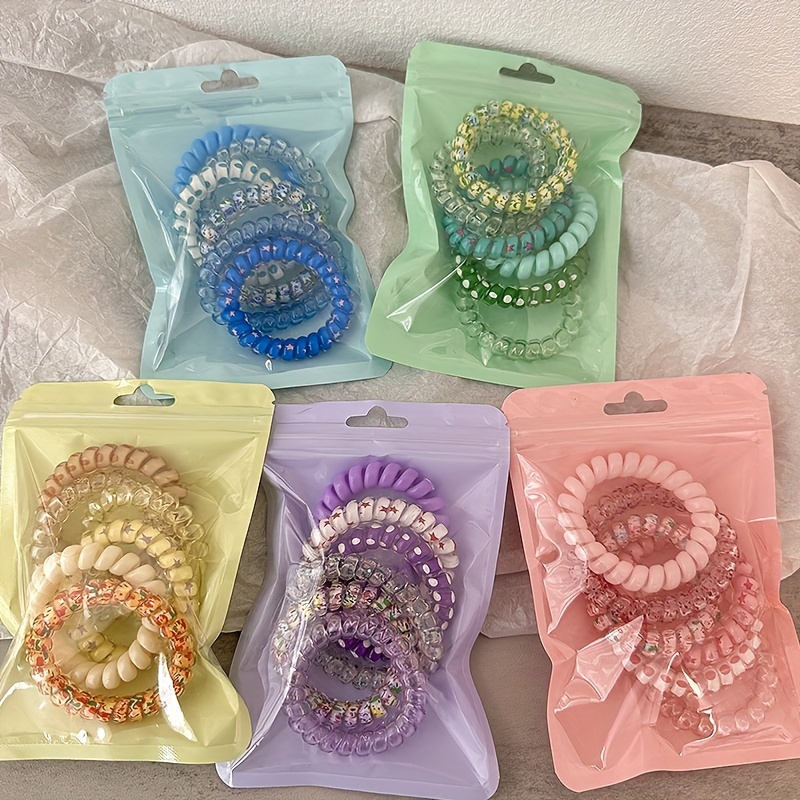 50Pcs/box Girly candy color seamless hair rope hair tie high