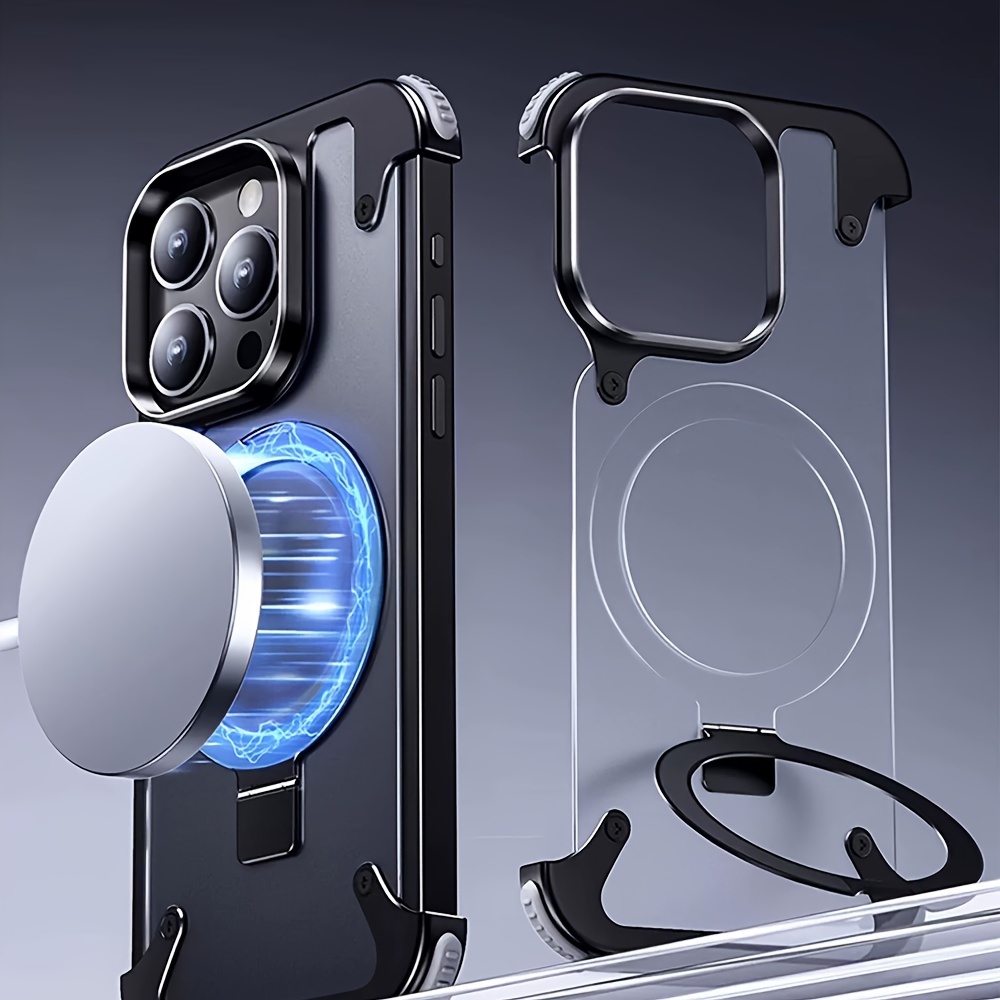 Funda 4-ok Metal MagSafe Negro para iPhone 15 Pro - Funda para