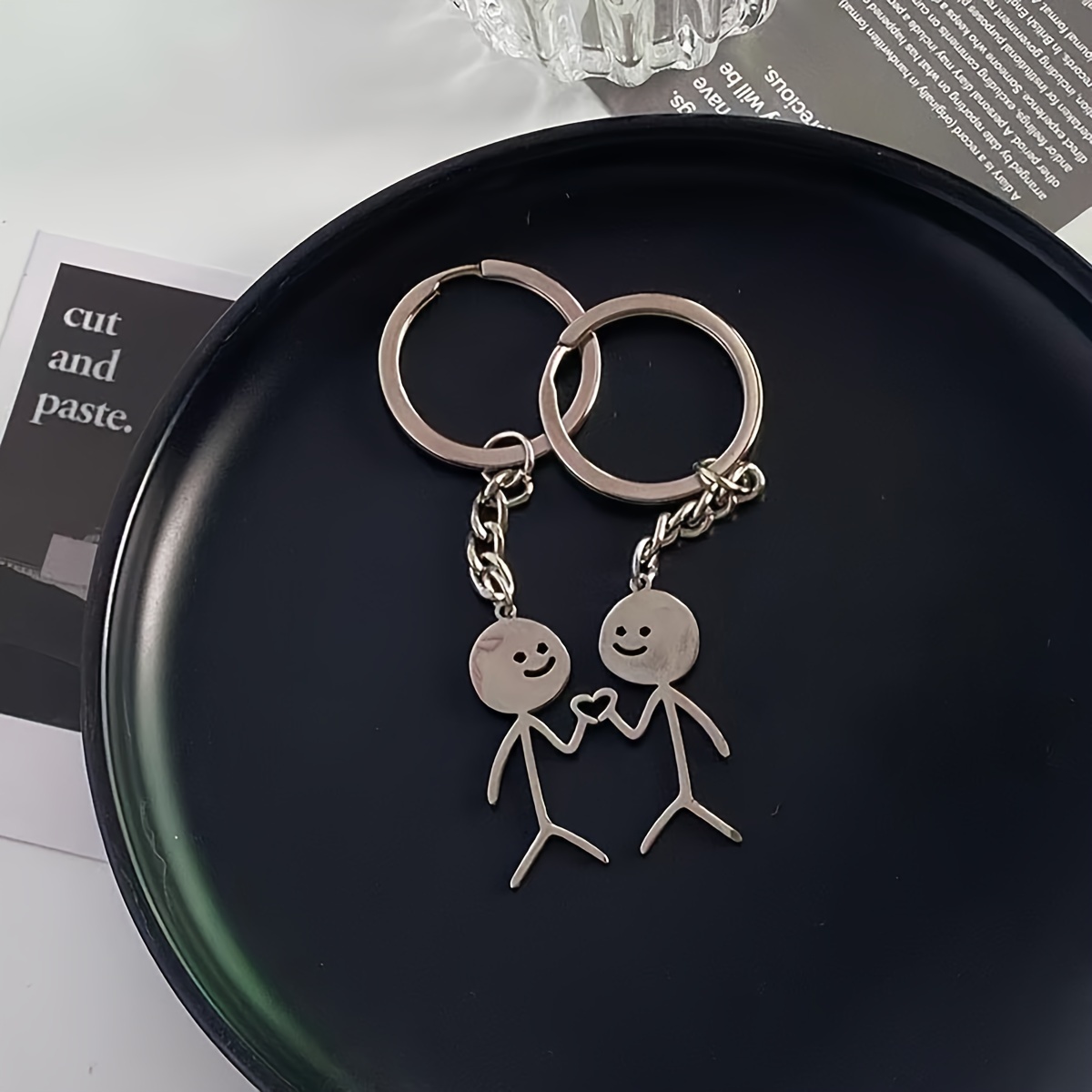 Moon and House Pendant Keyring Metal Key Chain Bag Charm Key Holder Birthday Gift Keychains Key Chain Key Ring Holder,Temu