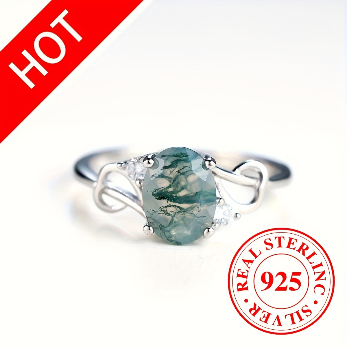 Sterling Silver 925 Stone Rings - Temu