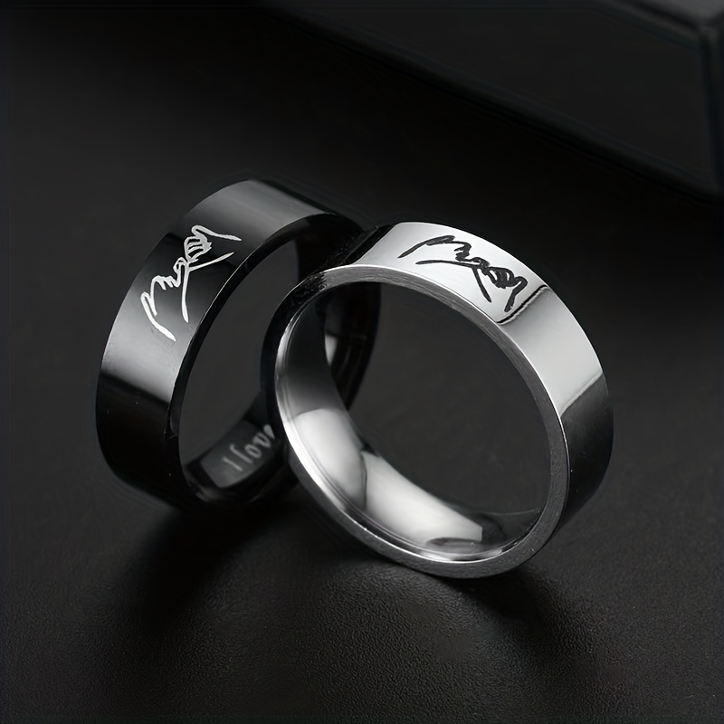 I Love You Couple Rings Matching Promise Ring Wedding Band Size 5-13 Best  Gift