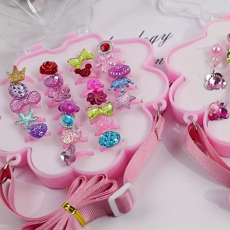 24 Pcs Little Girl Jewelry Set Kids Unicorn Necklace Cute Woven Bracelet Ring for Girls Pretend Dress Up Party Favor (Cute Style)