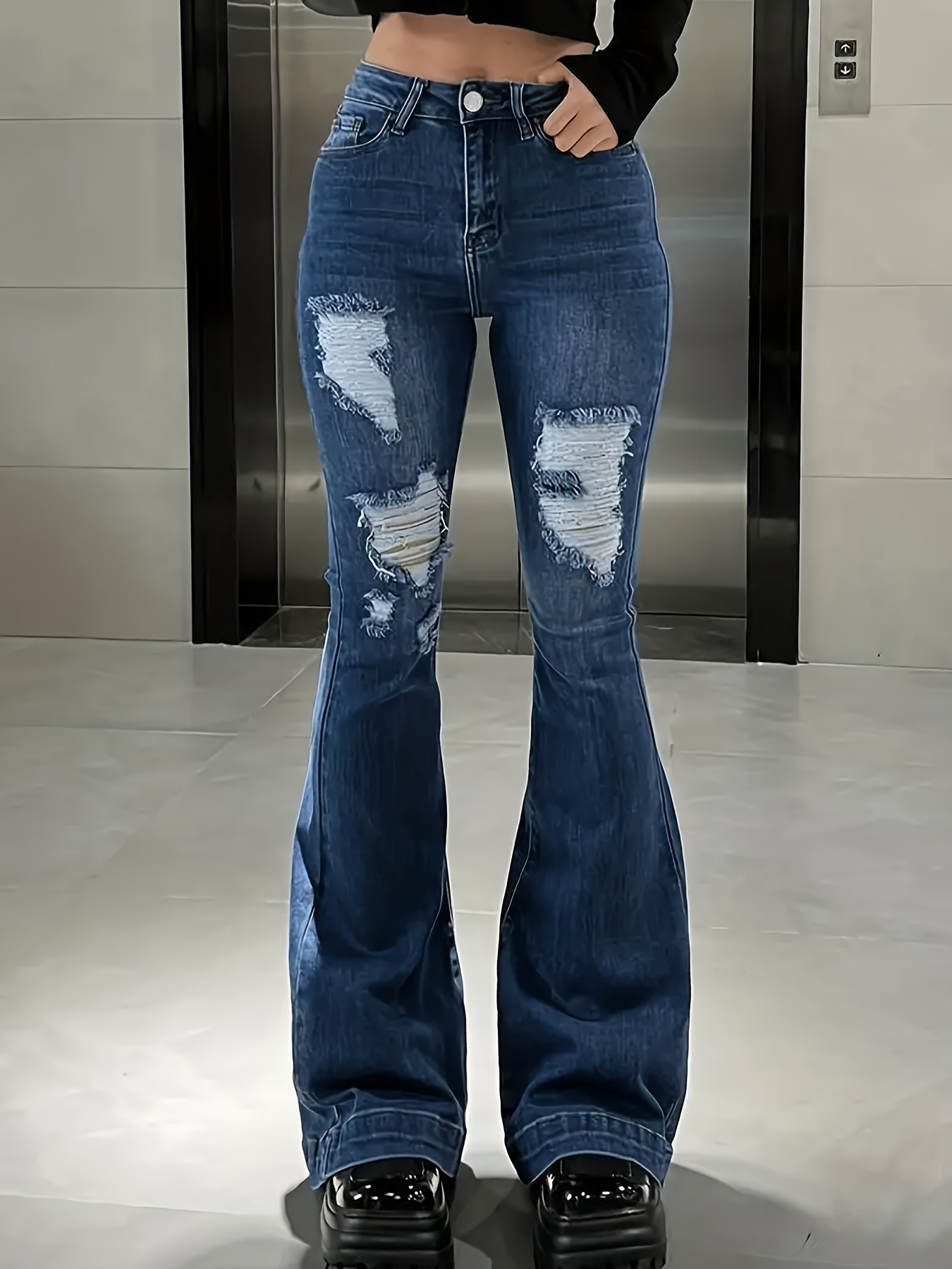 Jeans Rotos Mujer - Temu