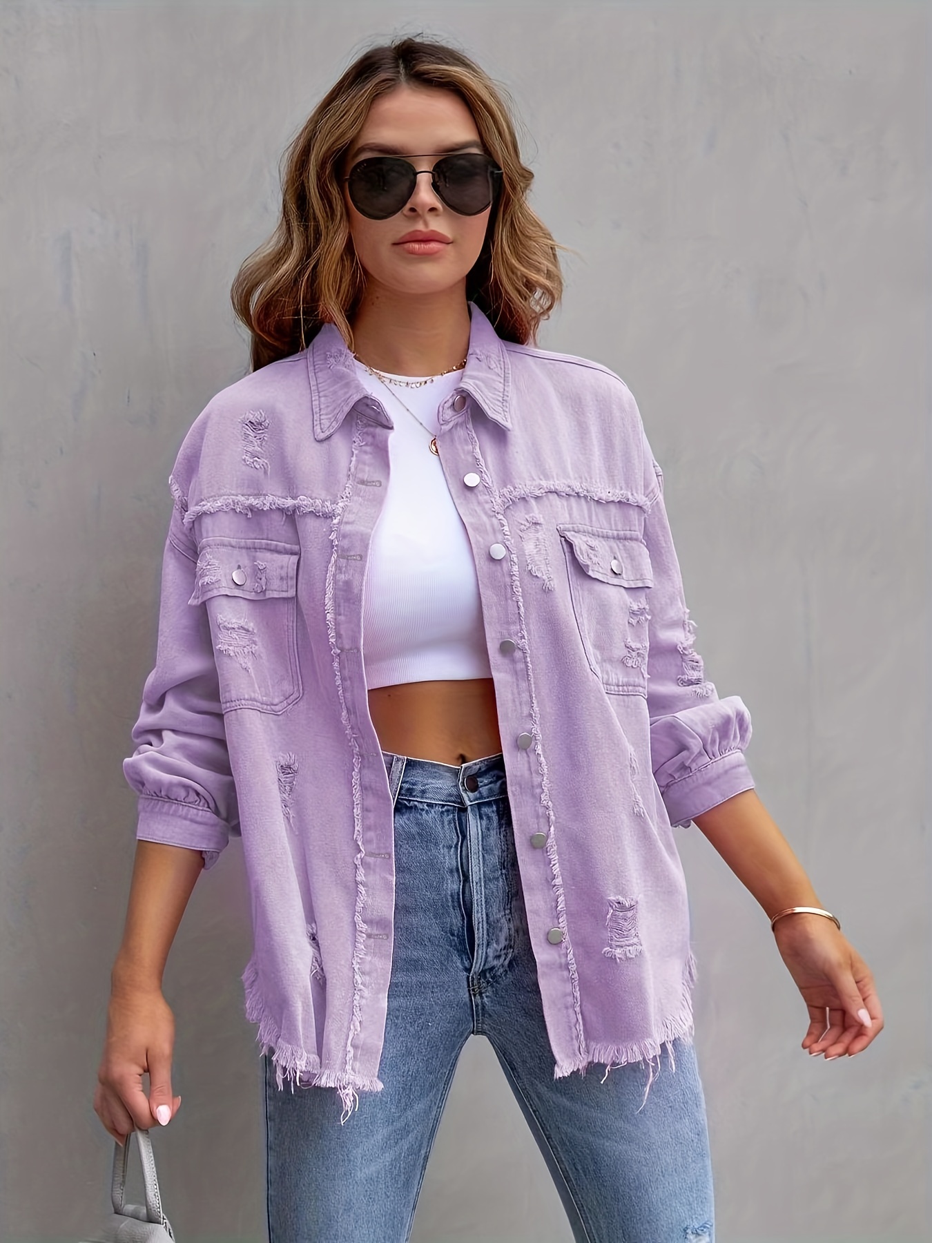 Purple Denim jacket, dark mauve