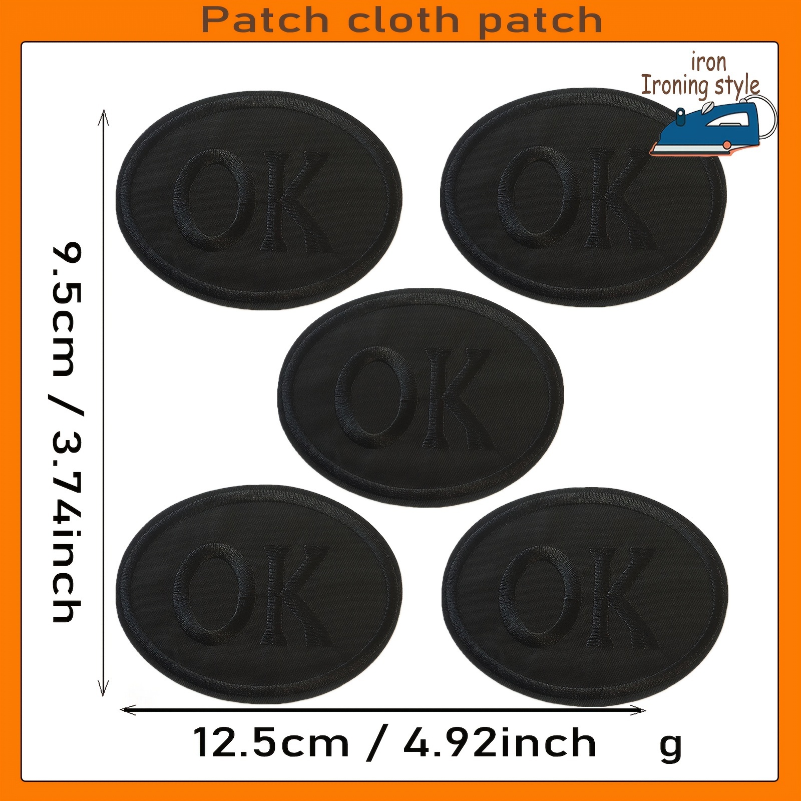 10Pcs Black Fabric Embroidered Oval OK Letter Patches Iron On For Sticker  Clothing Bag Applique DIY Apparel Sewing Accessories - AliExpress