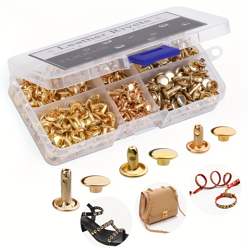 Leather Craft Garment Rivets - Leather Rivets Kit 360 Sets Double