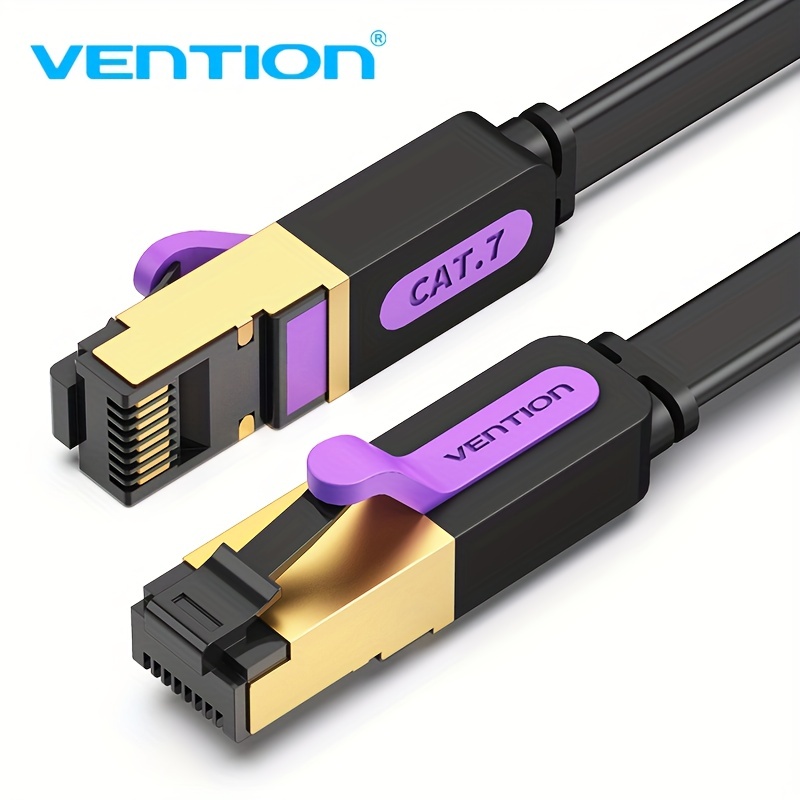 Cable Ethernet Cat 7 de 12 pies – Cable de conexión LAN de red y Internet  de alta velocidad, conectores RJ45 – [12 pies / blanco y negro / paquete de
