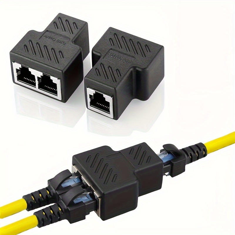 Adaptateur de Répartiteur RJ45, Câble Ethernet Adaptateur RJ45 1 Mâle vers  4 Femelles pour Extension de Câble Ethernet LAN de CAT7, Adaptateur  Répartiteur de Câble Réseau CAT7 pour Bureau à Domicile