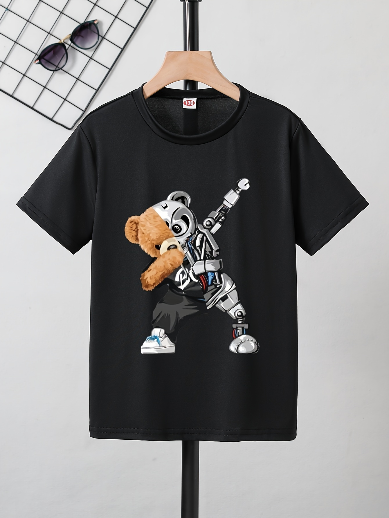 Cartoon Bear Graphic T shirt Boys 3d Digital Print Active - Temu