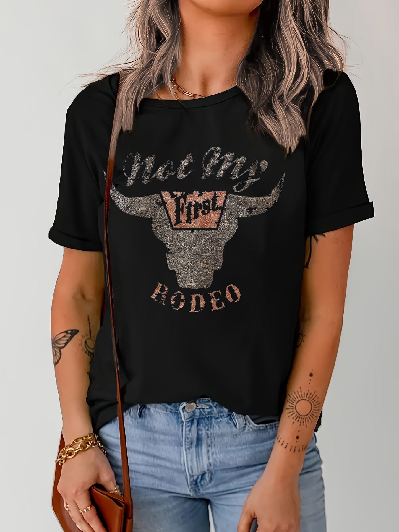 Vintage Cowboys Beer Cow Skull Print Western Retro Graphic T Shirt Short  Sleeve Crew Neck Casual Top For All Season Womens Clothing - Clothing,  Shoes & Jewelry - Temu