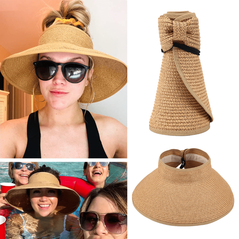 Packable Straw Visor Hat - Temu