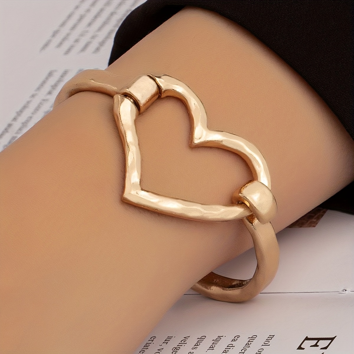 Bangle bracelet with deals heart shape pendants